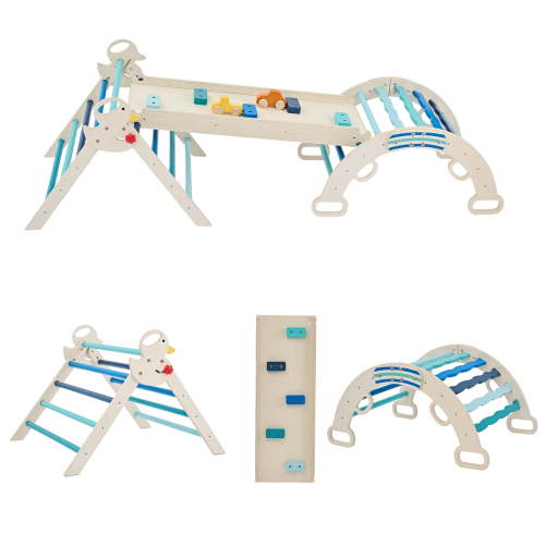 Gianna Pikler Triangle Set Montessori Climbing Toy Toddler Blue