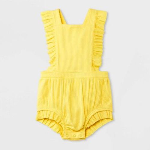 Baby Girls' Romper - Cat & Jack™, Color: Yellow, Size: 3-6M