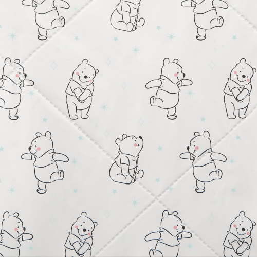 Disney Winnie the Pooh Newborn Nursery Changing Pad with Plush Cover, Grey