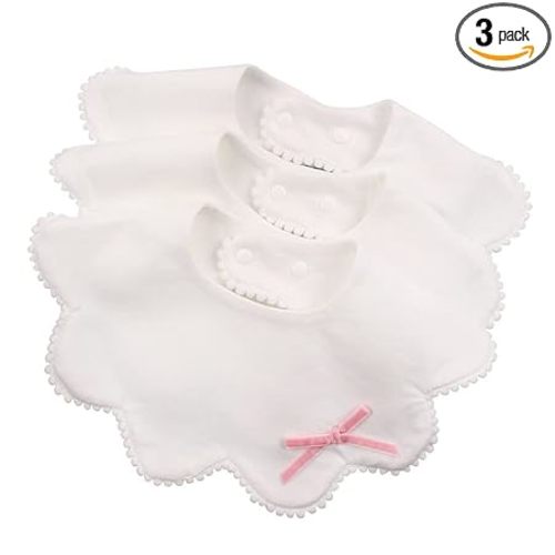 JANGANNSA 3 PCS Flower Baby Bibs Infant Burp Clothes for Baby Girls Saliva Towel Cotton Infant Toddler Girls Bibs(3 PCS -B)