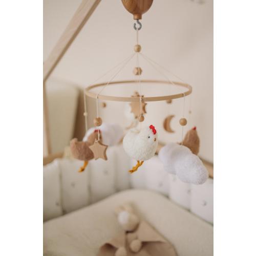 Baby chickens hanging mobile Mobile bebe Nursery mobile New mom gift basket Crochet baby mobile woodland mobile