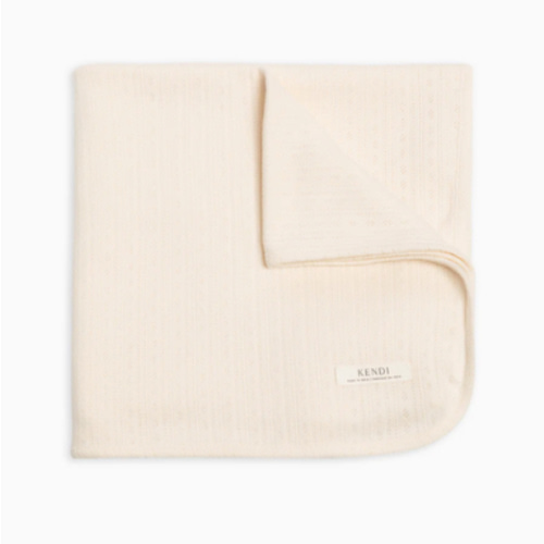 Brushed Back Pointelle Swaddle Blanket