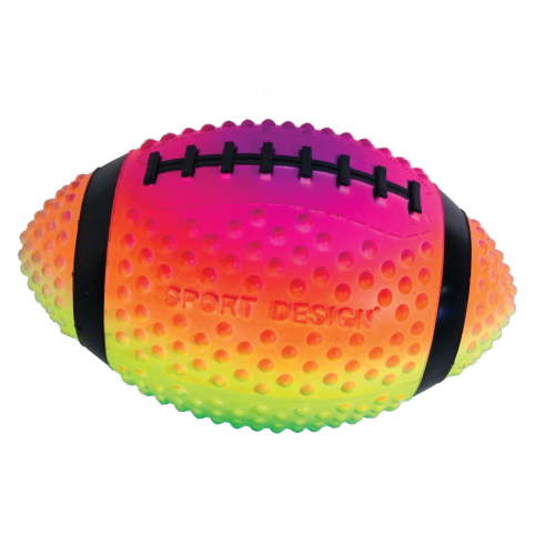 Sport Design Durable Bumpy Grip Surface Football, Neon Rainbow