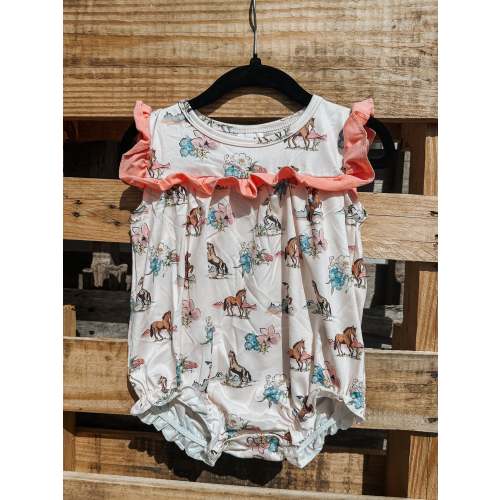 Pink Ruffle Rodeo Girls Romper