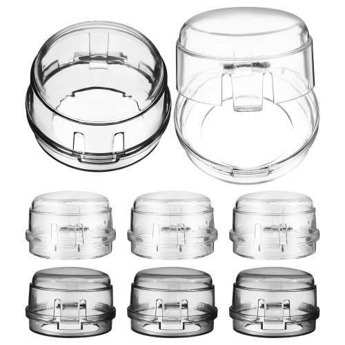 landege 8Pcs Clear Stove Knob Covers Stove Button Covers Baby Proofing Oven Knob Locks for Child Safety Guards