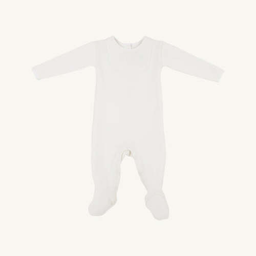 Rock Me Romper (Ribbed) - Palmetto Pearl with Worth Avenue White