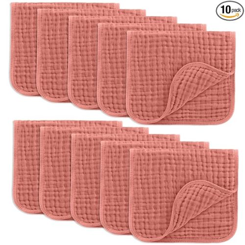 Comfy Cubs Muslin Burp Cloths 20" x 10", Pack of 10