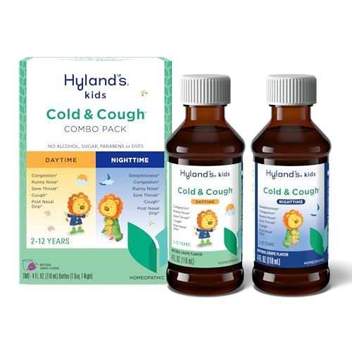 Hyland's Kids Cold & Cough Syrup 2-Pack (Day/Night) Ages 2+, Grape, 8 fl oz