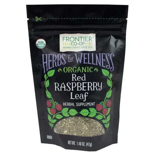 Frontier Co-op Organic Cut and Sifted Red Raspberry Leaf 1.48oz - For Red Raspberry Leaf Tea, Cafe, Restaurant Supply and More - Naturally Caffeine Free