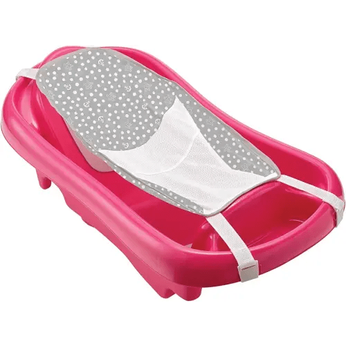 The First Years Newborn to Toddler Baby Bath Tub - Convertible 3-in-1 Baby Tub with Removable Sling - Ages 0 to 24 Months - Sure Comfort - Pink