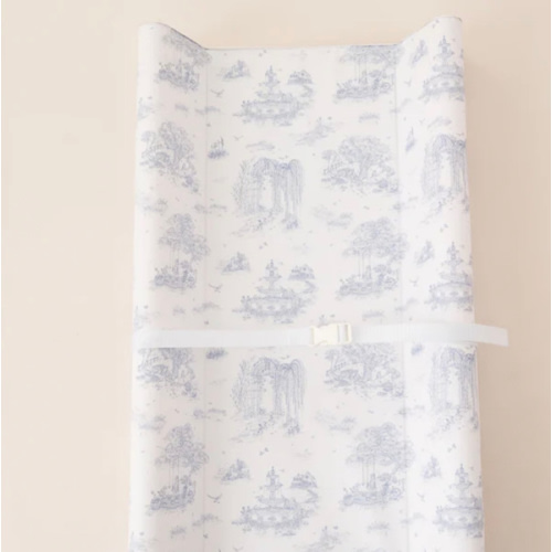 Spring Toile Blue Contour Change Pad | The Gilded Bird – The Gilded Bird US