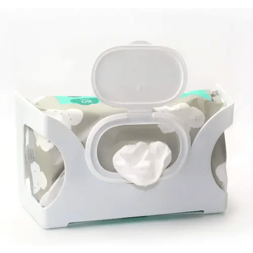 Gadjit Baby Wet Wipe Holder – Wall-Mounted WetWipe Dispenser Keep Wipes Easy-to-Reach with One-Handed Dispensing at Diapering, Potty-Training, Snack-time – Holds Up to 84-Count Pk – (White)
