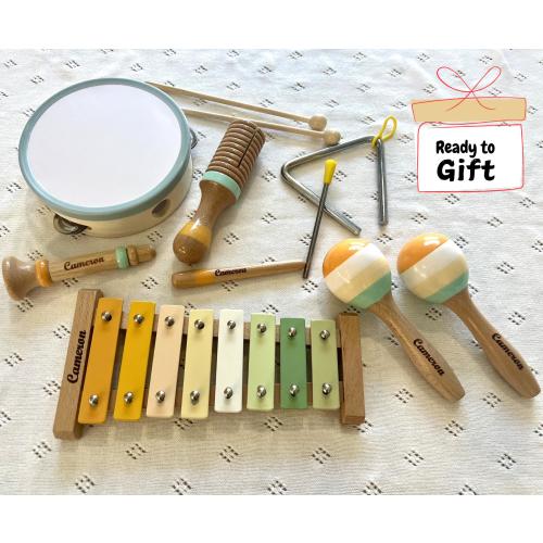 Personalized Wooden Musical Instruments for kids Montessori Wooden Sensory Toy Birthday gift Educational Toy Montessori Music Toy Gift Set