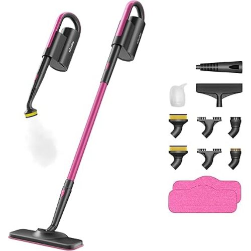 Schenley Steam Mop Cleaner with Detachable Handheld Steamer for Cleaning Hardwood, Laminate Floor, Tiles and Grout, with 14-in-1 Multi-purpose Accessories and Washable Microfiber Pads