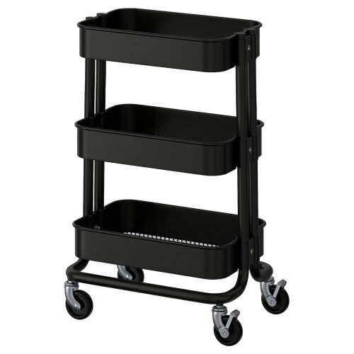 RÅSKOG Trolley - black 28x38x61 cm