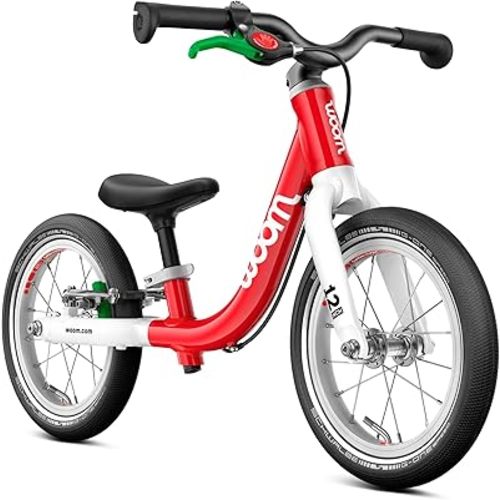 woom GO 1 Balance Bike for Toddlers 18 Months to 3.5 Years Old, 12-Inch Lightweight Bicycle with Handbrake & Steering Limiter for Boys & Girls