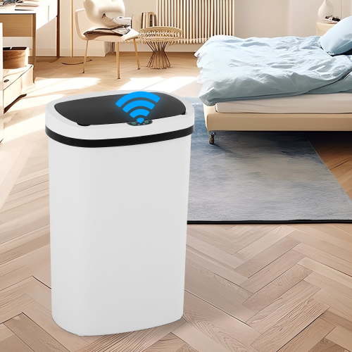 NiamVelo Kitchen Trash Can with Lid, 13 Gallon Garbage Can Automatic Trash Can for Bedroom Bathroom Home Office,White
