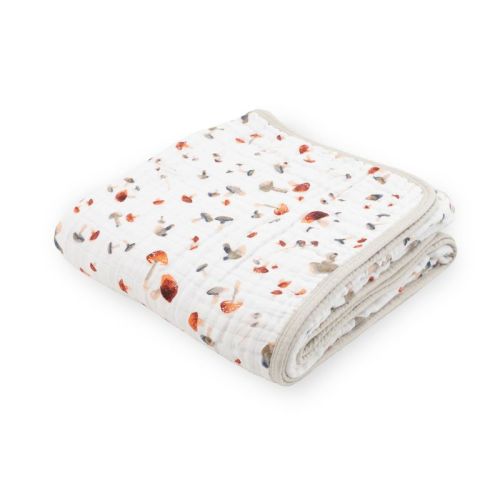 Little Unicorn Cotton Muslin Quilt Blanket - Mushrooms