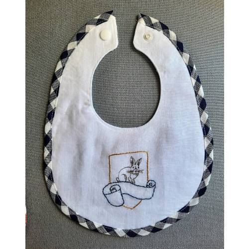 Personalised Embroidered Linen Bib