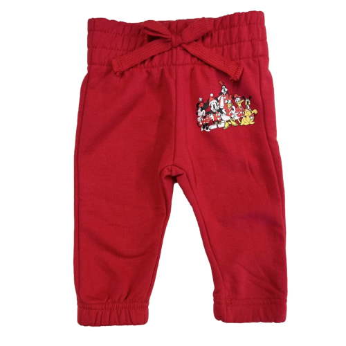 Disney Infant Boys Mickey Mouse & Friends Red Christmas Sweat Pants Newborn