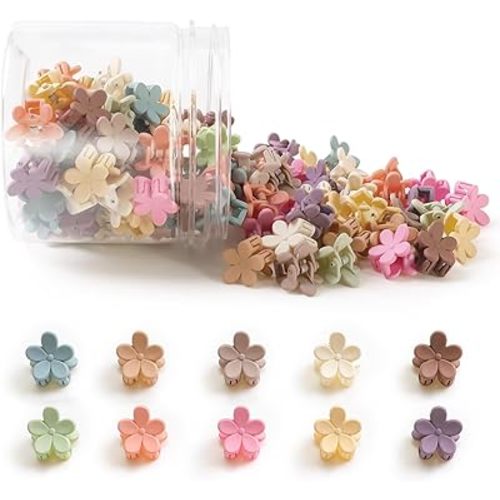 Mini Flower Hair Clips 100Pcs, Small Hair Clips Mini Claw Clips Cute Jaw Clips Hair Pins Hair Barrettes Hair Accessories for Women Girls Kids Teens