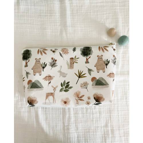 Organic Cotton Wet Bag: Woodland Baby Diaper Clutch