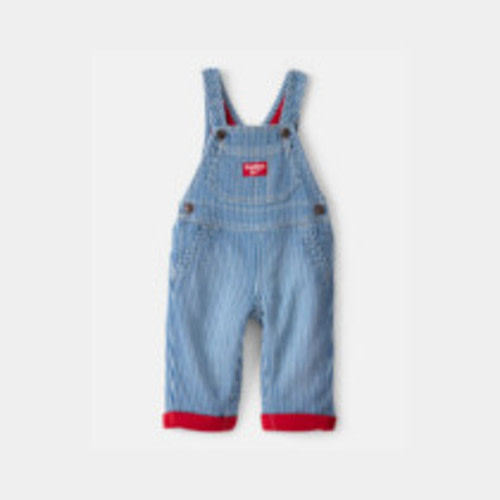 Carter's Baby Hickory Stripe Knit-Like Denim Overalls