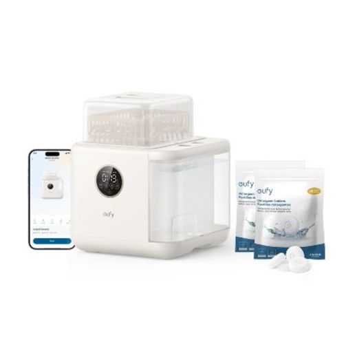eufy Security Baby Bottle Washer S1 + Detergent Tablets, 3D HydroBlast Cleaning, 212°F Steam Sterilizer, Fast Drying, Smart App Control, Hands-Free