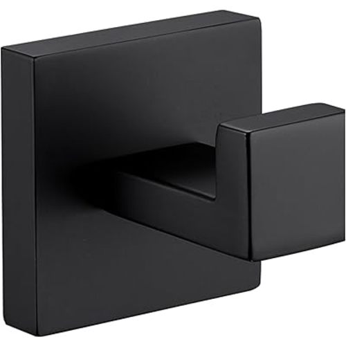 Black Towel Hook for Bathroom Wall Hook, Heavy Duty SUS304 Stainless Steel Kitchen/Bathroom Hook, Matte Black Robe Hook for Hanging Towels,Clothes,Coat,Sponges, A8805MB