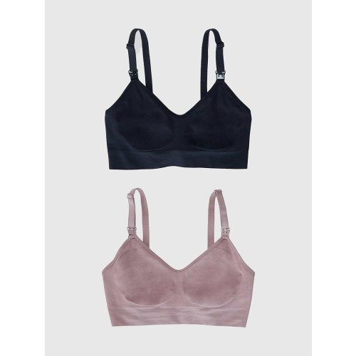 Ingrid and Isabel Basics Maternity Seamless 2 in 1 Nursing and Pumping Bra 2 Pack