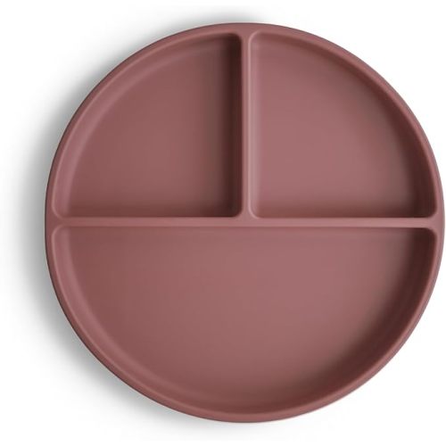mushie Silicone Suction Plate | BPA-Free Non-Slip Design (Woodchuck)