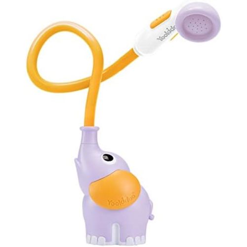 Yookidoo Baby Bath Shower Head - Elephant Water Pump and Trunk Spout Sprayer - One Handed Flow Control for Newborn Babies in Tub Or Sink (Purple)