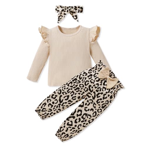 SANMIO Toddler Girl Clothes Outfits Cute Ruffle Sleeve Shirt Floral Pant+Headband 3Pcs Baby Girl Clothing Set 1-6T