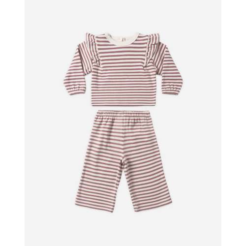 Ruffle Cozy Set Mulberry Stripe – Quincy Mae