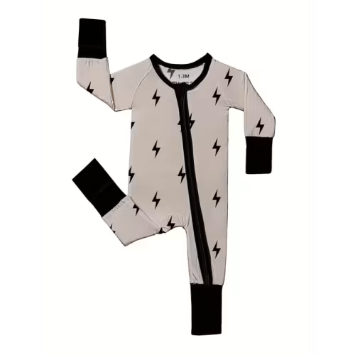 soft bamboo fiber baby bodysuit sleeper cool lightning print - Temu