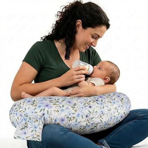 x-vesolje Plus Size Nursing Pillow Wider Support, Breastfeeding Pillow with Adjustable Strap Fit All Body Type, Ergonomic Breast Feeding Pillow, Baby Feeding Pillow for Mom- Max Size/Leaves