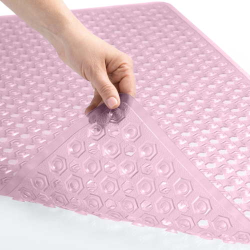 Bathmat, 35x16, Machine Washable, Color Clear Light Pink