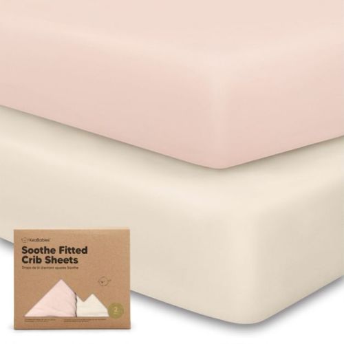KeaBabies 2pk Soothe Fitted Crib Sheets Neutral, Organic Baby Crib Sheets, Fits Standard Nursery Baby Mattress