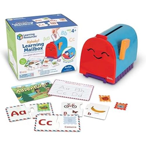 Learning Resources Alphabet Learning Mailbox - Montessori Toddler Toys, ABC Letter Tracing, Writing Practice, Manipulatives for Preschoolers, Gifts for Boys and Girls, Pretend Play, Fine Motor