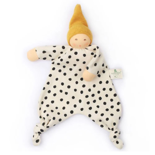 organic dot little blanket doll