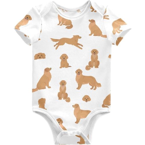 vvfelixl Baby Girls' Bodysuits Black Pug White Short Sleeve Cotton Baby Clothes For Girls 0-24 Months