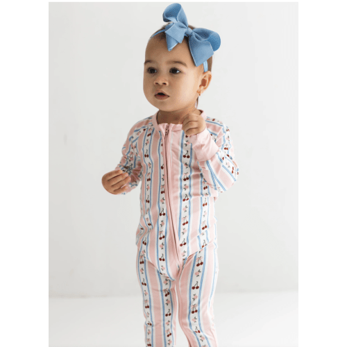 Pink Cherry Zipper Romper – In My Jammers