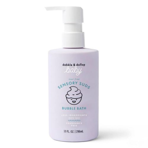 Dabble & Dollop Baby Sensory Suds Bubble Bath, Gentle Tear-Free Formula for Sensitive Skin, Fragrance-Free, Newborn Friendly - 10 fl oz