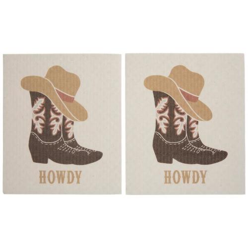 Howdy Cowboy Boots Swedish Sponge Cloths