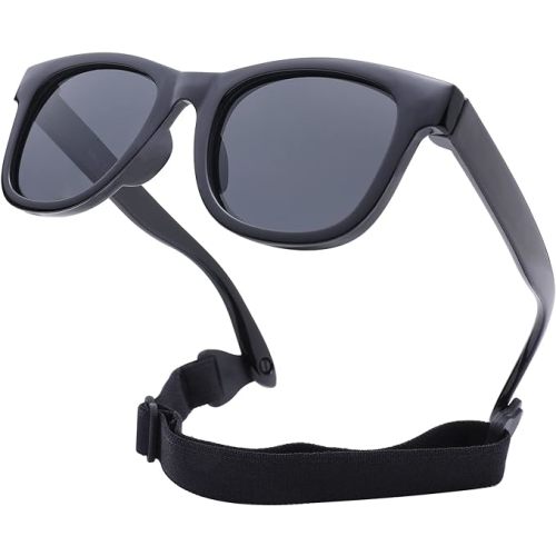 COASION Bendable Flexible Polarized Newborn Baby Sunglasses with Strap for Infant Boys Girls Age 0-12 Months CA8042