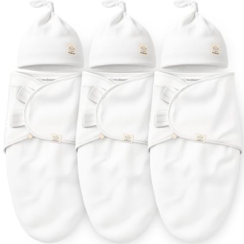 3pk Organic Swaddles for Newborns Girls, Boys & Hats (Aspire, 0-3M)