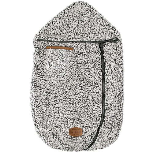 JJ Cole Bundle Me Winter Baby Car Seat Cover and Bunting Bag - Sherpa Lined Infant Car Seat and Baby Carrier Cover - Cozy Gray