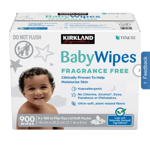 Kirkland Signature Baby Wipes Fragrance Free | 900-count