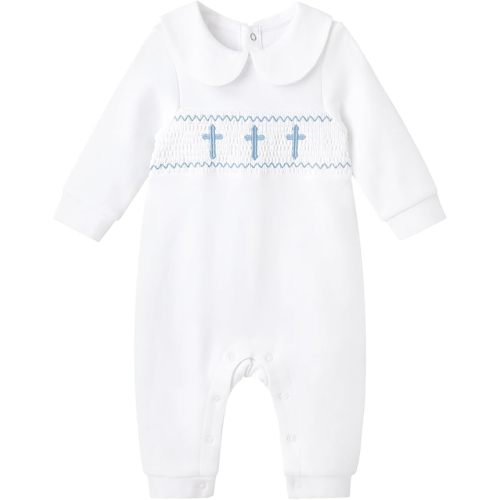 pureborn Baby Boy Baptism Outfit Cotton Romper 0-24 Months