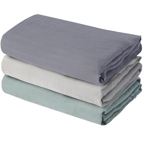 Muslin Swaddle Blankets, 3 Pack Nursery Wrap Receiving Blankets for Baby Boys and Girls, Soft Breathable Gift for Newborn